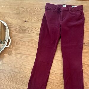 Gap pants dark red signature skinny ankle size 00